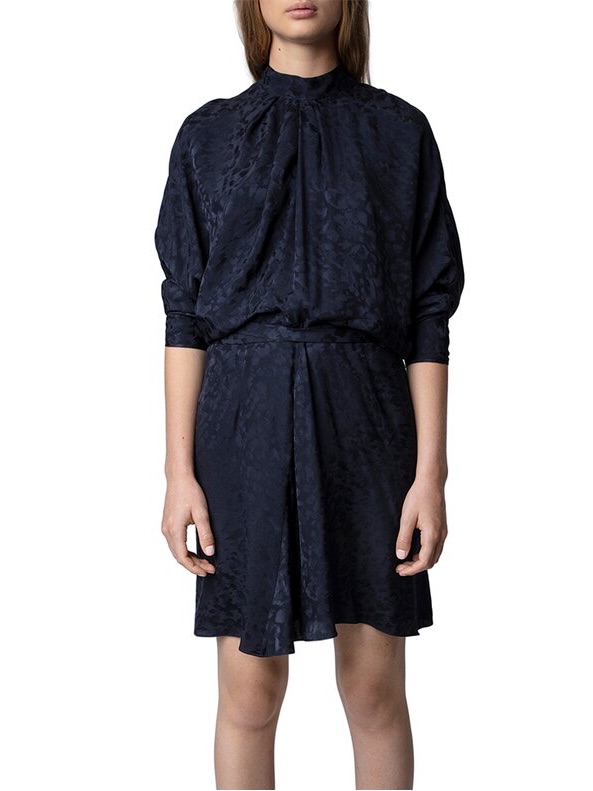 Zadig & Voltaire Navy Textured Mini Dress